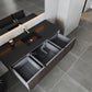 Legno 60" Carbon Oak Single Sink Bathroom Vanity with Matte Black VIVA Stone Solid Surface Countertop