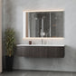 Legno 60" Carbon Oak Single Sink Bathroom Vanity with Matte White VIVA Stone Solid Surface Countertop
