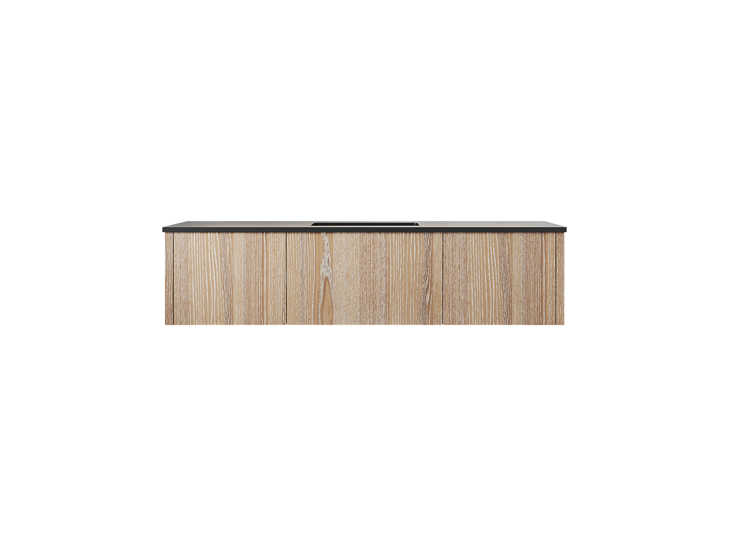 Legno 60" Weathered Grey Single Sink Bathroom Vanity with Matte Black VIVA Stone Solid Surface Countertop