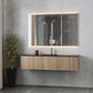 Legno 60" Weathered Grey Single Sink Bathroom Vanity with Matte Black VIVA Stone Solid Surface Countertop