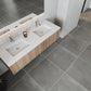 Legno 60" Weathered Grey Double Sink Bathroom Vanity with Matte White VIVA Stone Solid Surface Countertop