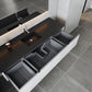 Legno 72" Alabaster White Single Sink Bathroom Vanity with Matte Black VIVA Stone Solid Surface Countertop