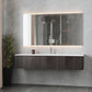 Legno 72" Carbon Oak Single Sink Bathroom Vanity with Matte White VIVA Stone Solid Surface Countertop