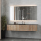 Legno 72" Weathered Grey Single Sink Bathroom Vanity with Matte Black VIVA Stone Solid Surface Countertop