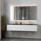 Legno 72" Alabaster White Double Sink Bathroom Vanity with Matte Black VIVA Stone Solid Surface Countertop