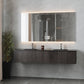 Legno 72" Carbon Oak Double Sink Bathroom Vanity with Matte Black VIVA Stone Solid Surface Countertop