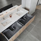 Legno 72" Weathered Grey Double Sink Bathroom Vanity with Matte White VIVA Stone Solid Surface Countertop
