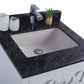 Mediterraneo 24" White Bathroom Vanity with Black Wood Marble Countertop