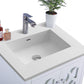 Mediterraneo 24" White Bathroom Vanity with Matte White VIVA Stone Solid Surface Countertop