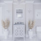 Mediterraneo 24" White Bathroom Vanity with White Stripes Marble Countertop
