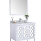 Mediterraneo 36" White Bathroom Vanity with White Carrara Marble Countertop
