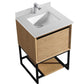 Alto 24" California White Oak Bathroom Vanity with White Quartz Countertop