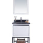 Alto 24" White Bathroom Vanity with Black Wood Marble Countertop