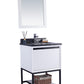 Alto 24" White Bathroom Vanity with Black Wood Marble Countertop