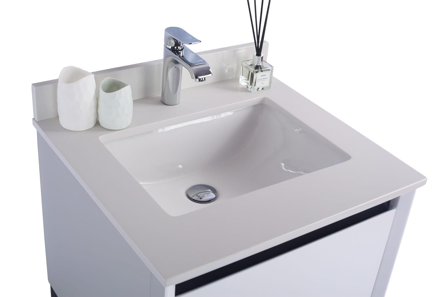 Alto 24" White Bathroom Vanity with White Quartz Countertop