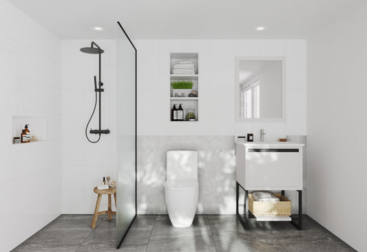 Alto 24" White Bathroom Vanity with White Quartz Countertop