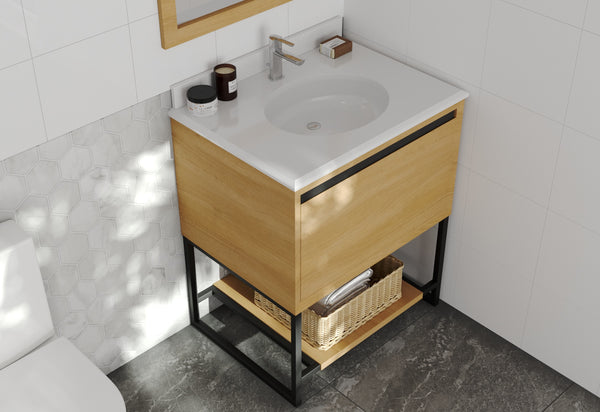 Alto 30 California White Oak Bathroom Vanity with Pure White Phoenix Stone Countertop