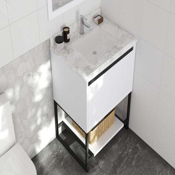 Alto 30 White Bathroom Vanity with White Carrara Marble Countertop