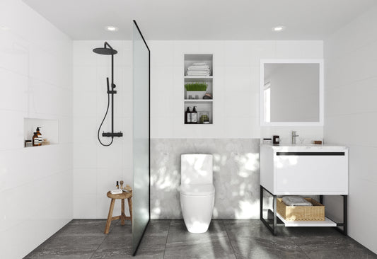 Alto 30" White Bathroom Vanity with White Carrara Marble Countertop