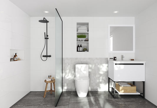 Alto 30" White Bathroom Vanity with White Quartz Countertop