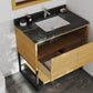 Alto 36" California White Oak Bathroom Vanity with Black Wood Marble Countertop