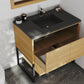 Alto 36" California White Oak Bathroom Vanity with Matte Black VIVA Stone Solid Surface Countertop