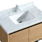 Alto 36" California White Oak Bathroom Vanity with White Carrara Marble Countertop