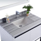 Alto 36" White Bathroom Vanity with White Stripes Marble Countertop