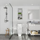 Alto 36" White Bathroom Vanity with White Stripes Marble Countertop