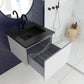 Vitri 24" Cloud White Bathroom Vanity with VIVA Stone Matte Black Solid Surface Countertop