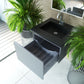 Vitri 24" Fossil Grey Bathroom Vanity with VIVA Stone Matte Black Solid Surface Countertop