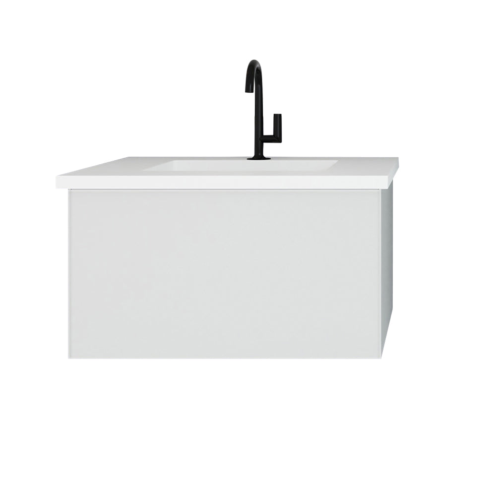 Vitri 30" Cloud White Bathroom Vanity with VIVA Stone Matte White Solid Surface Countertop