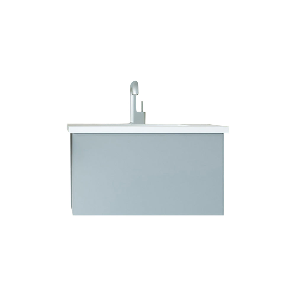Vitri 30" Fossil Grey Bathroom Vanity with VIVA Stone Matte White Solid Surface Countertop
