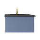Vitri 30" Nautical Blue Bathroom Vanity with VIVA Stone Matte Black Solid Surface Countertop