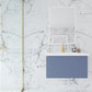 Vitri 30" Nautical Blue Bathroom Vanity with VIVA Stone Matte White Solid Surface Countertop
