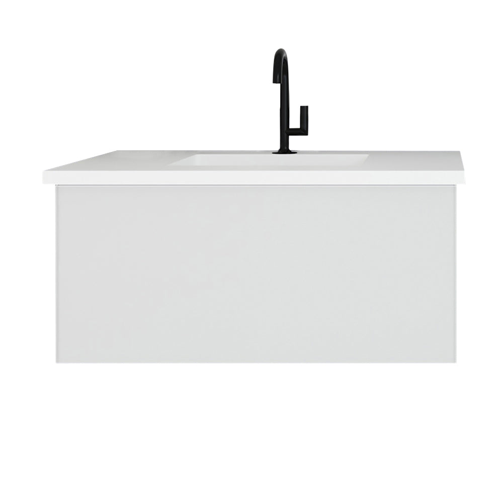 Vitri 36" Cloud White Bathroom Vanity with VIVA Stone Matte White Solid Surface Countertop
