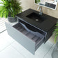Vitri 36" Fossil Grey Bathroom Vanity with VIVA Stone Matte Black Solid Surface Countertop