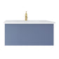 Vitri 36" Nautical Blue Bathroom Vanity with VIVA Stone Matte White Solid Surface Countertop