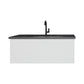 Vitri 42" Cloud White Bathroom Vanity with VIVA Stone Matte Black Solid Surface Countertop