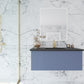 Vitri 42" Nautical Blue Bathroom Vanity with VIVA Stone Matte Black Solid Surface Countertop