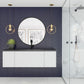 Vitri 54" Cloud White Bathroom Vanity with VIVA Stone Matte Black Solid Surface Countertop