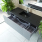 Vitri 54" Fossil Grey Bathroom Vanity with VIVA Stone Matte Black Solid Surface Countertop