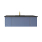 Vitri 54" Nautical Blue Bathroom Vanity with VIVA Stone Matte Black Solid Surface Countertop