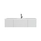 Vitri 66" Cloud White Single Sink Bathroom Vanity with VIVA Stone Matte White Solid Surface Countertop