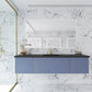 Vitri 72" Nautical Blue Single Sink Bathroom Vanity with VIVA Stone Matte Black Solid Surface Countertop