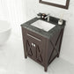 Wimbledon 24" Brown Bathroom Vanity with Black Wood Marble Countertop