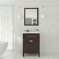 Wimbledon 24" Brown Bathroom Vanity with Matte White VIVA Stone Solid Surface Countertop