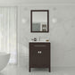 Wimbledon 24" Brown Bathroom Vanity with White Quartz Countertop