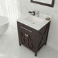 Wimbledon 24" Brown Bathroom Vanity with White Quartz Countertop