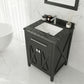 Wimbledon 24" Espresso Bathroom Vanity with Black Wood Marble Countertop